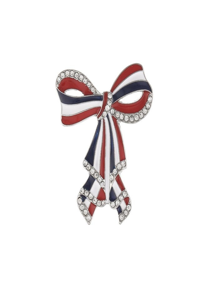 Madison Tyler 4th of July Brooches for Women | USA American Flag Pins for Women | Independence Memorial Day Bow Brooch | Patriotic Brooches Holiday Jewelry Gifts - Image 1