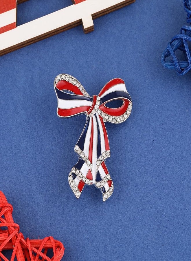 Madison Tyler 4th of July Brooches for Women | USA American Flag Pins for Women | Independence Memorial Day Bow Brooch | Patriotic Brooches Holiday Jewelry Gifts - Image 5
