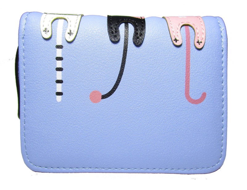 Nawoshow Women Cute Cat Wallet Coin Purse Bifold Wallet Clutch Bag (A-Blue) - Image 2