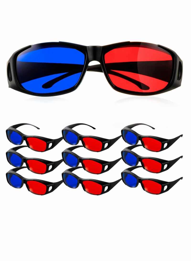 3D Glasses, 3D Movie Game Glasses Red Blue 3D Style Glasses for 3D Game Home Theater Simple Design Viewing Glasses Anaglyph Projector Glasses （10 Pieces ） - Image 1