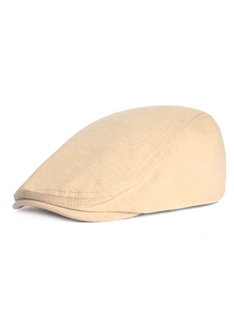 Loquat Men/Women Solid Simple Woolen Duck Tongue Hat Beige 