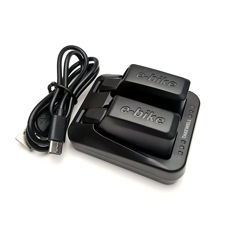 TAKEWELL 2 قطع بطاريات + شاحن مزدوج المنفذ لـ SRAM AXS/eTap، وحدة الشاحن تأتي مع USB C، يمكن شحن كلا البطاريتين بسرعة في نفس الوقت، 300 مللي أمبير 7.4 فولت 2.2 واط لكل بطارية. - Image 5