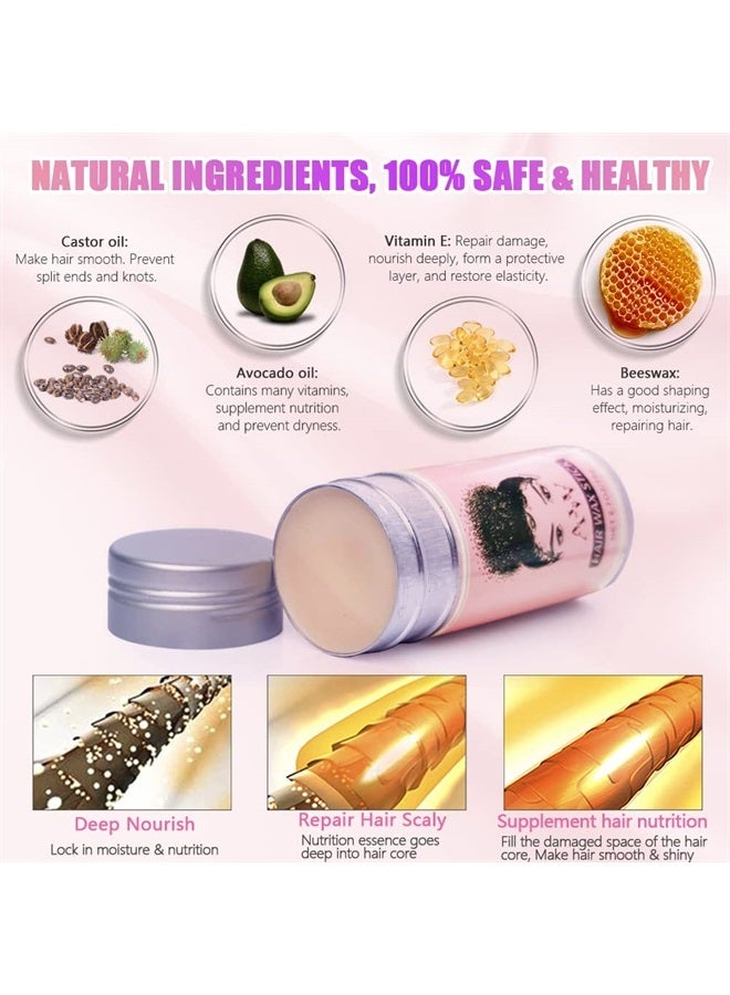 ANWOOR عصا شمع للشعر، عصا بوميد لتنعيم الشعر وعصا لزينة الشعر للباروكات، شمع شعر غير دهني لتصفيف الشعر المتطاير - Image 5