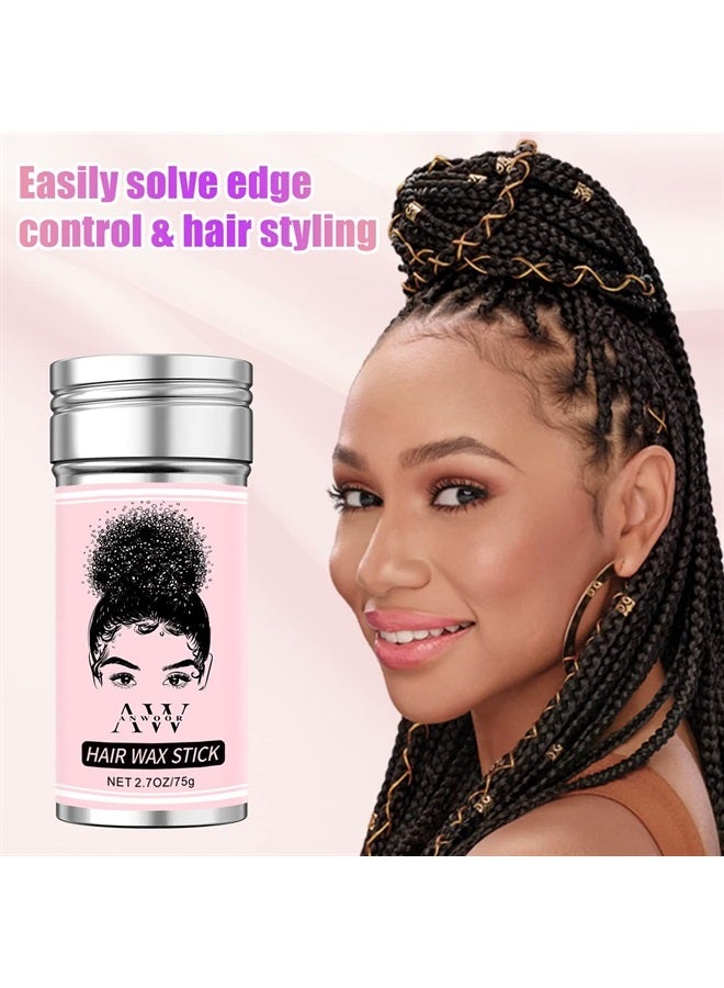 ANWOOR عصا شمع للشعر، عصا بوميد لتنعيم الشعر وعصا لزينة الشعر للباروكات، شمع شعر غير دهني لتصفيف الشعر المتطاير - Image 2