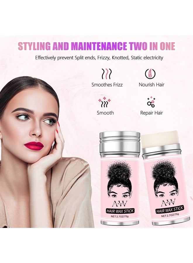 ANWOOR عصا شمع للشعر، عصا بوميد لتنعيم الشعر وعصا لزينة الشعر للباروكات، شمع شعر غير دهني لتصفيف الشعر المتطاير - Image 3