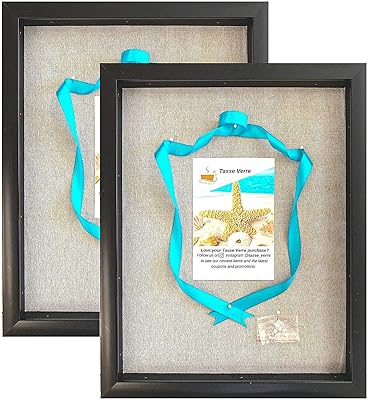 Tasse Verre Tasse Verre 15x12 Shadow Box Frame with Linen Background, 8 Stick Pins, Deep Display Box for Art, Memorabilia, Medals,  - Image 1