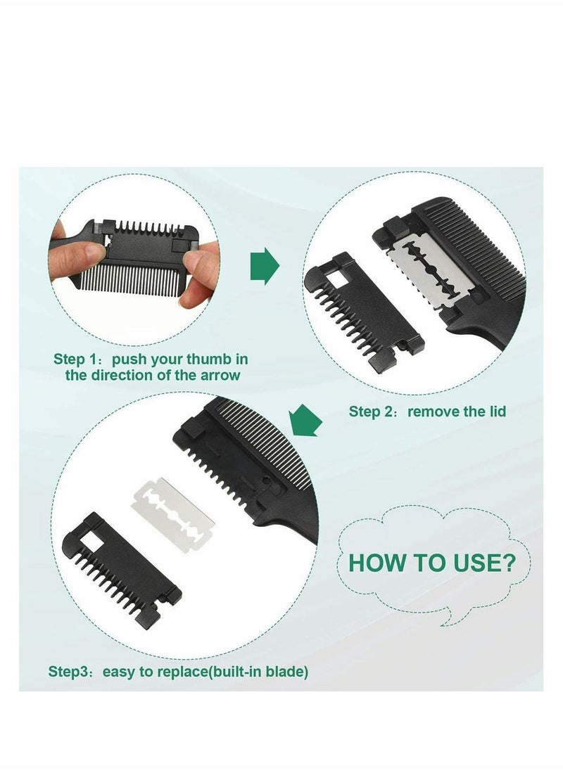Excefore - Hair Cutter Comb Professional Thinning Thinner Shaper Scissors Edge Razor Blade Double Sided for Cutting and Styling Hair cutting comb, razor comb, double sided hair razor comb - Image 1