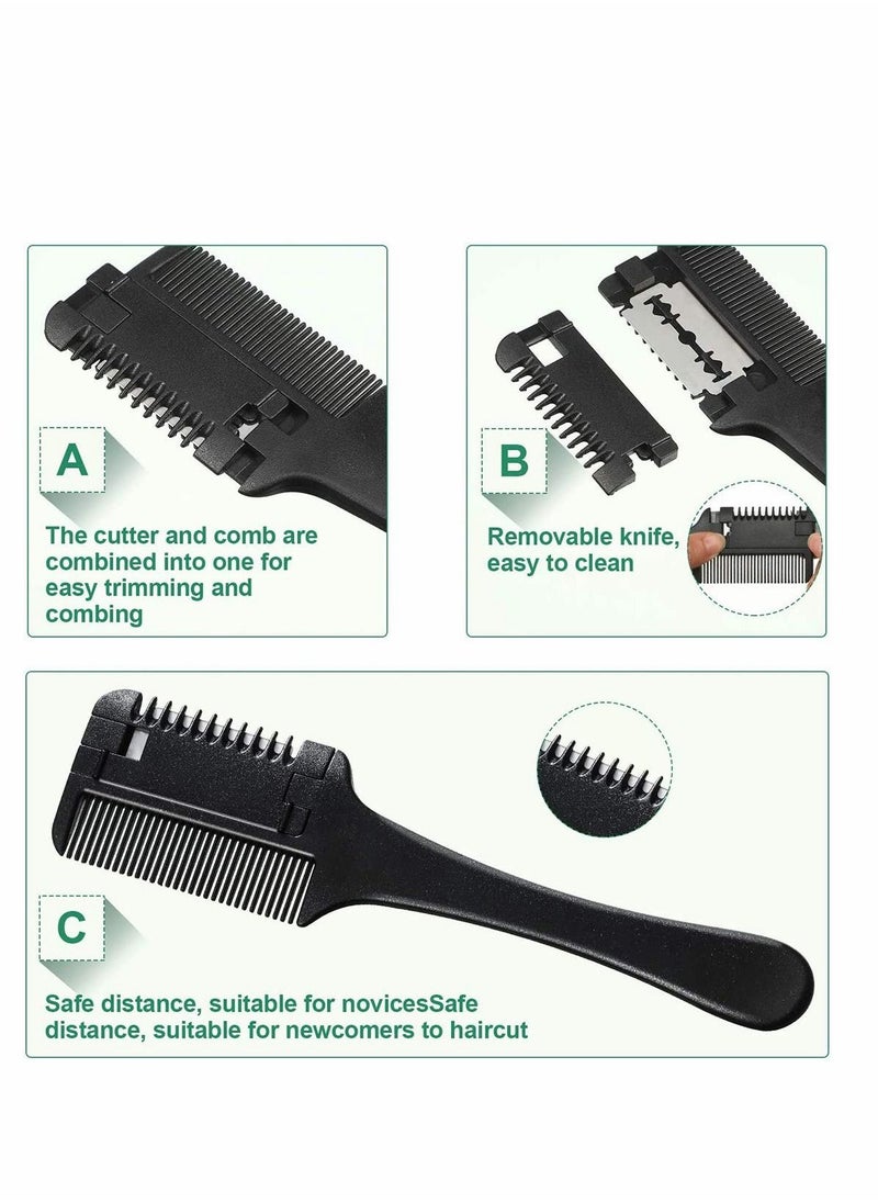 Excefore - Hair Cutter Comb Professional Thinning Thinner Shaper Scissors Edge Razor Blade Double Sided for Cutting and Styling Hair cutting comb, razor comb, double sided hair razor comb - Image 1
