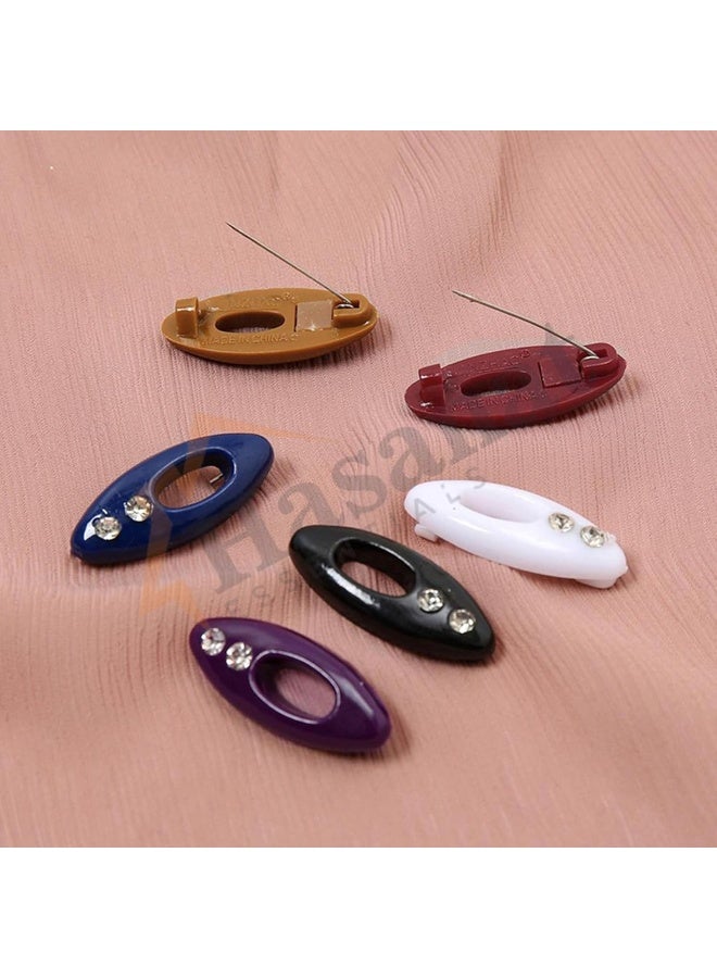 HASANAT ESSENTIALS دبابيس حجاب هسنت الأساسية للأزياء، 12 قطعة بألوان متنوعة - Image 4