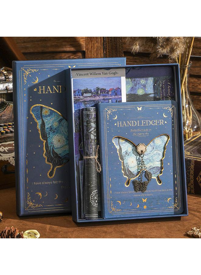 Bluejw Butterfly Hollow Hand Letter Gift Box High Color Value Suit Ins Oil Painting Hand Account Notebook Students Birthday Gift Friends - Image 4