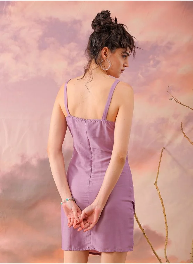 Freehand Women Fitted Casual Solid Gathered Dress