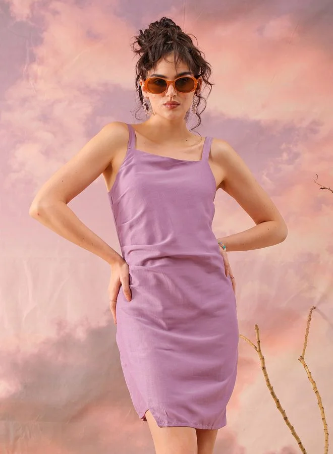 Freehand Women Fitted Casual Solid Gathered Dress