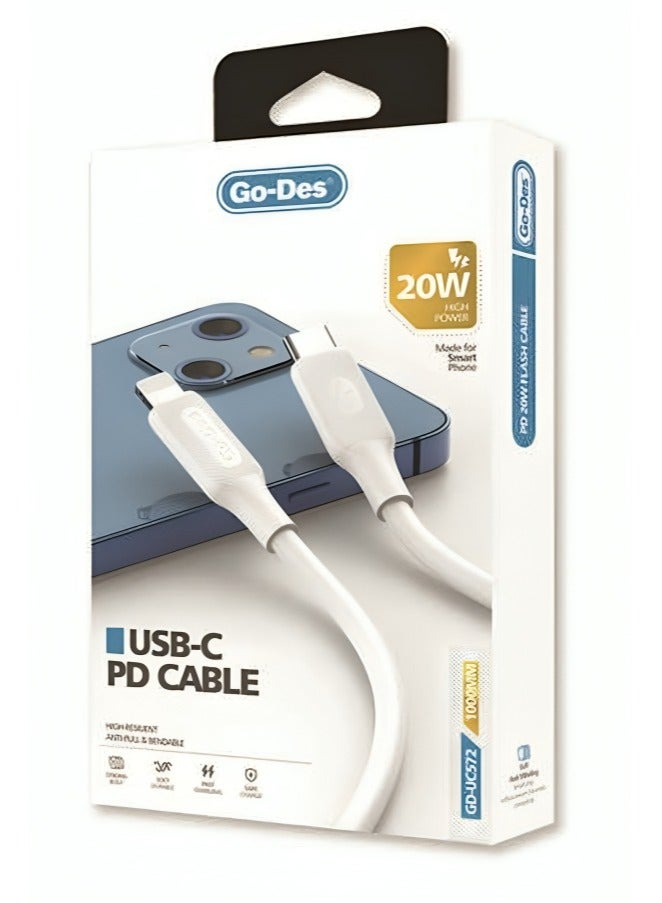 جو-ديز كيبل شاحن ايفون تايب سي يدعم الشحن السريع بقوة 20w - Image 1