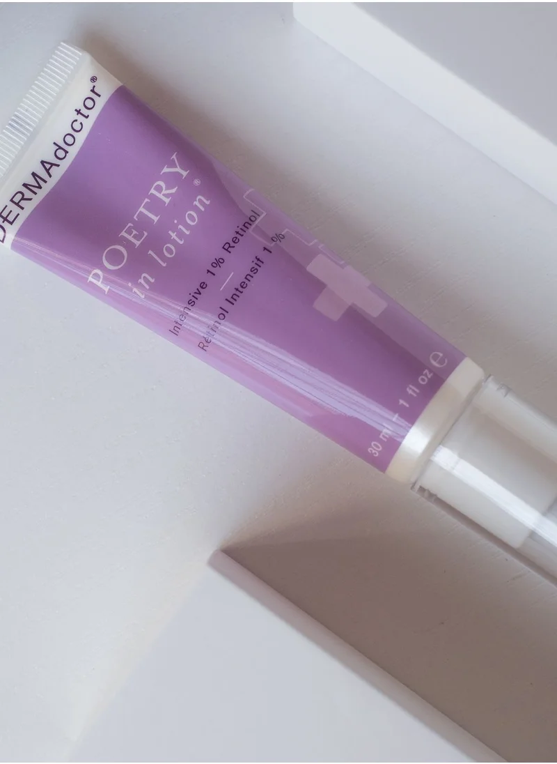 DERMAdoctor Poetry in Lotion Intensive 1% Retinol for Wrinkles, Fine Lines, and Uneven Skin Tone 30 mL