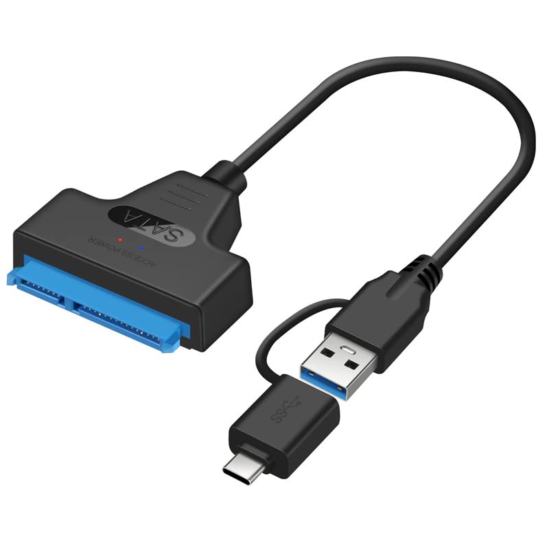 Tobo محول Usb 3.0 Sata، كابل Sata إلى Usb 3.1 بحجم 2.5 بوصة 22 دبوس 7+15 كابل Hdd/Ssd Usb C إلى Sata يدعم Uasp Serial Ata Iii متوافق مع القرص الصلب Sata بحجم 2.5 (Type-C إلى Sata 2.5) Td-258Tc، أسود - Image 1
