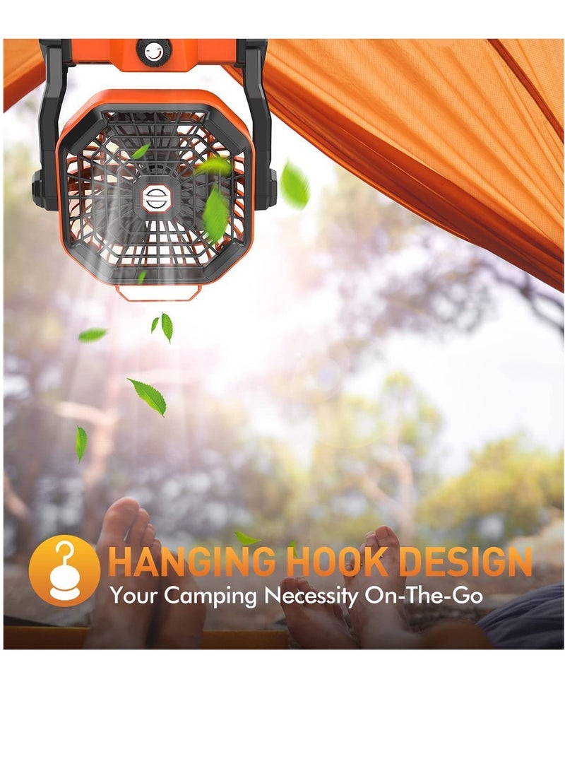 Portable Fan Rechargeable Outdoor Camping Fan with LED Lantern and Hook USB Small Desk Fan Cordless Fan for Bedroom Table Home Office Tent Travel - Image 4