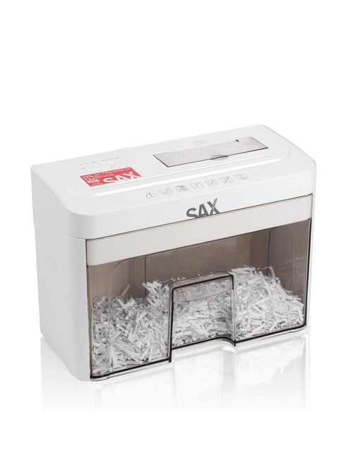 Sax Bruno Paper Shredder - Particle Cut 3 x 18 mm, Shreds Paper, CDs & Cards, 220 mm Input Opening, 2 Sheets A4 Capacity, 3.5 L Container, Quiet up to 70 dB, Ideal for Office & Home Office