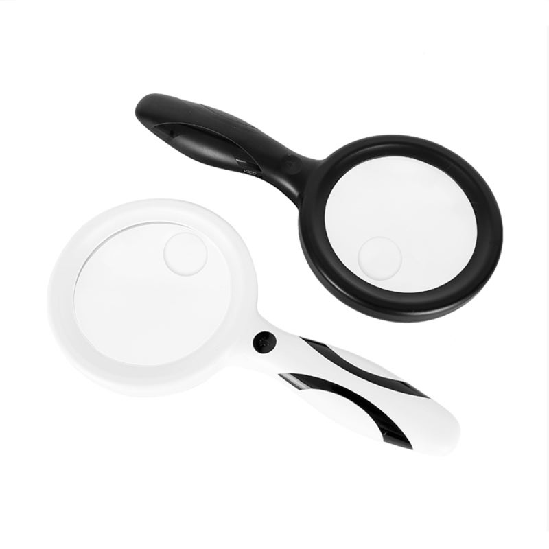 Portable Magnifying Glass 5X/10X Black 4-Inch Lens 1-Inch Zoom Lens - 33 LED Lamps 3 Brightness Levels Touch Control Rechargeable 1200mAh Battery for Reading Aid Soldering Jewelry Inspection Coin Stam - Image 3