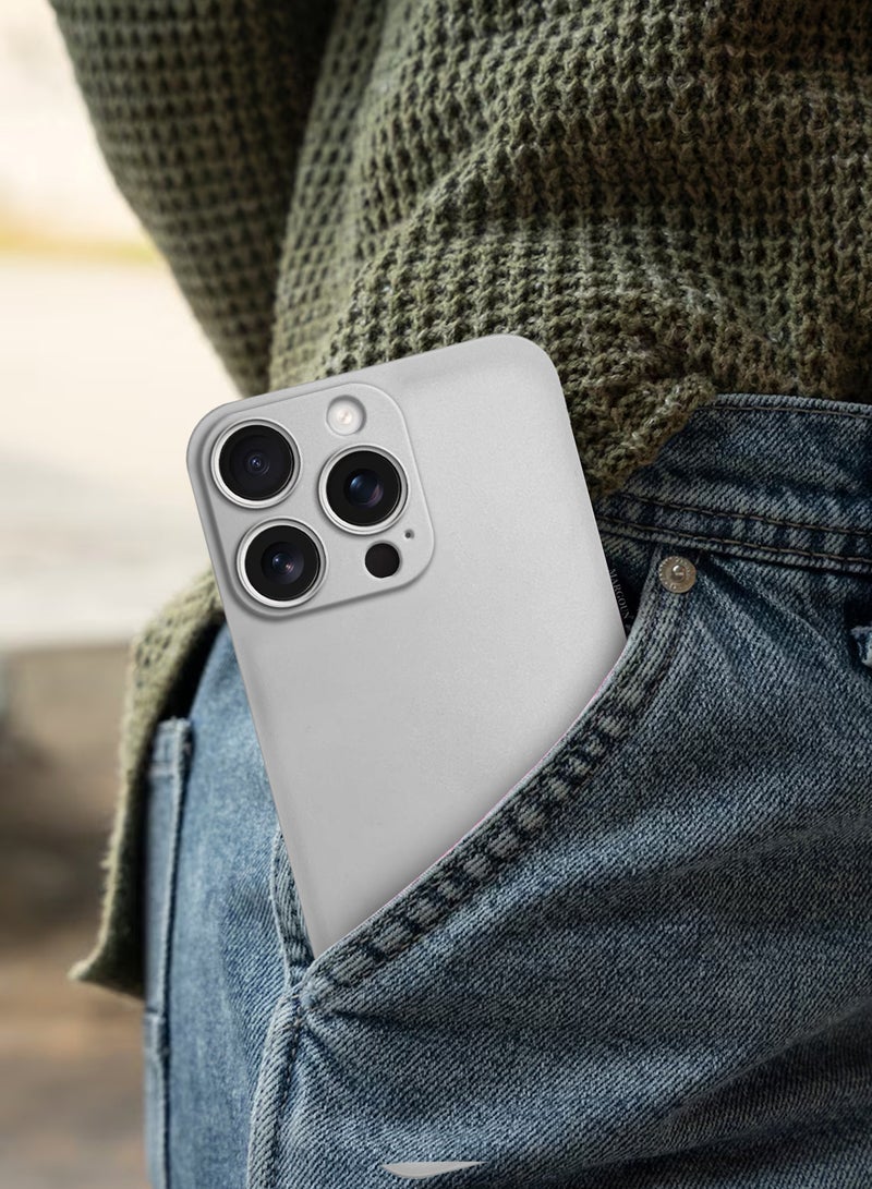 CATANES 3Packs Thin Case for iPhone 16 Pro , Back Cover Sturdy Durable Ultra-Thin Case Drop Protection Cover Clear with Two 3D Screen Protectors - Light Grey - Image 5