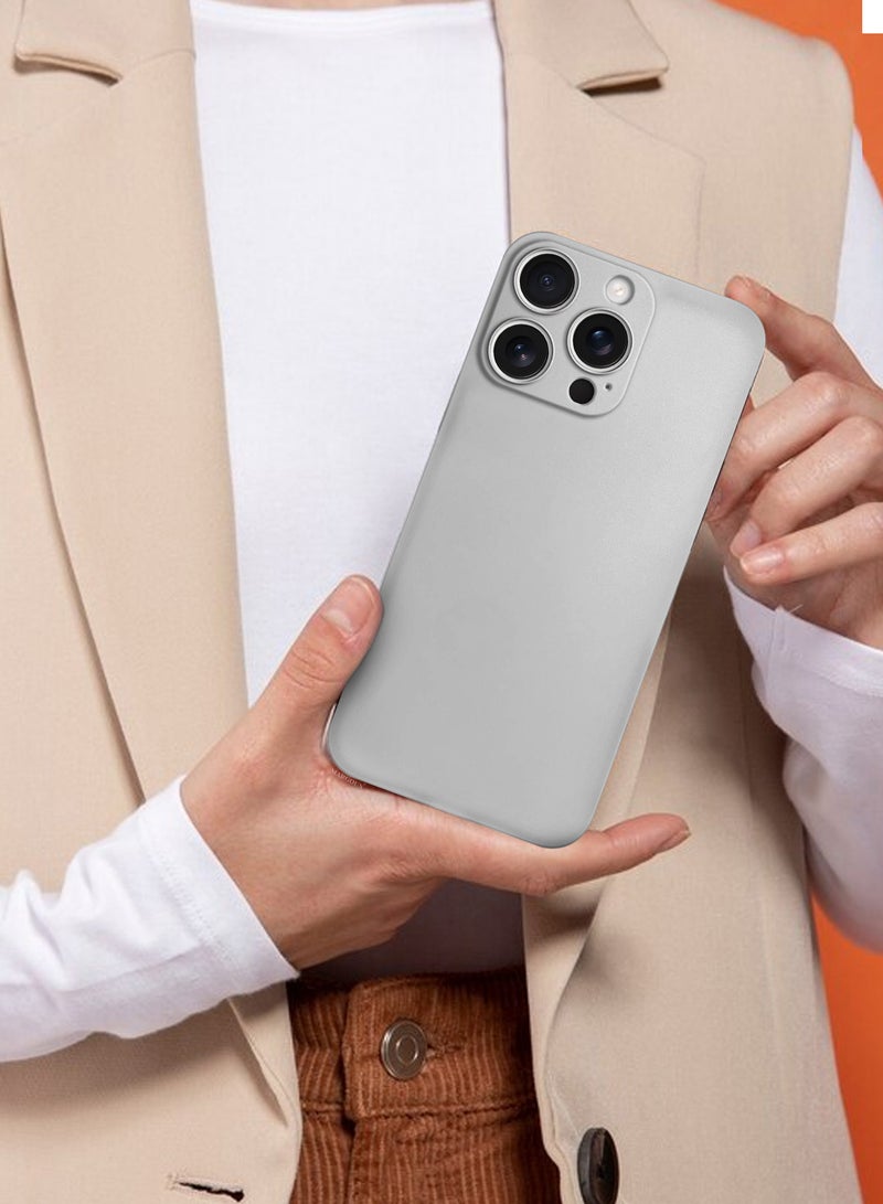 CATANES 3Packs Thin Case for iPhone 16 Pro , Back Cover Sturdy Durable Ultra-Thin Case Drop Protection Cover Clear with Two 3D Screen Protectors - Light Grey - Image 4