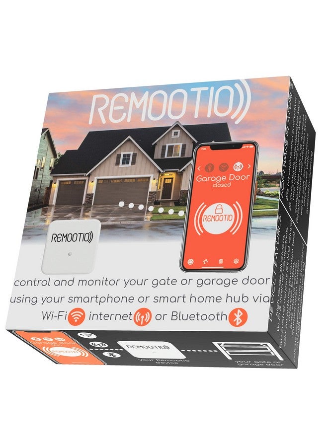 REMOOTIO Remootio 2 WiFi and Bluetooth Smart Garage Door opener with iOS and Android App, Apple Home (HomeKit), Amazon Alexa, Google Home, SmartThings, Siri Shortcuts compatible. With sensor and power adapter.  - Image 1