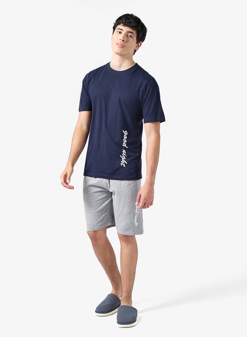 سفنتي فايف طقم بيجامة تي شيرت وشورت - Image 1