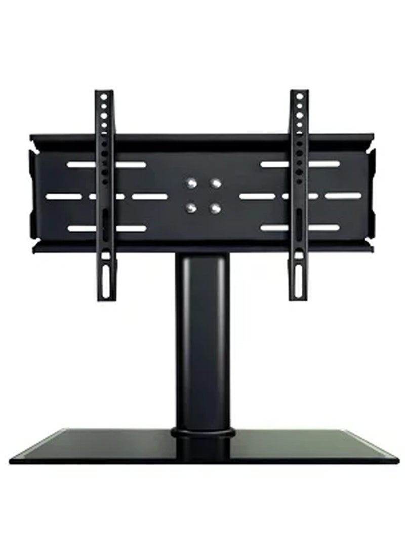Skill Tech Universal Tabletop TV Stand with Tempered Glass Base and Tool-Free Convenient Installation - Compatible with 22-65 inch LED, LCD, OLED Flat Screen TVs, VESA 200x200 to 600x400, Cable Management, and Sturdy Design for Living Rooms & Bedrooms - Image 1