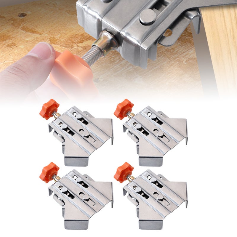 Corner Clamp 4Pcs Stainless Steel Right Angle Clamp - Movable Design 1.6mm Thick Plate Corner Clamps for Woodworking DIY - Image 4