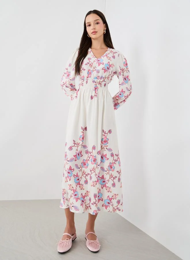 Take Two Floral Cotton Midi Dress