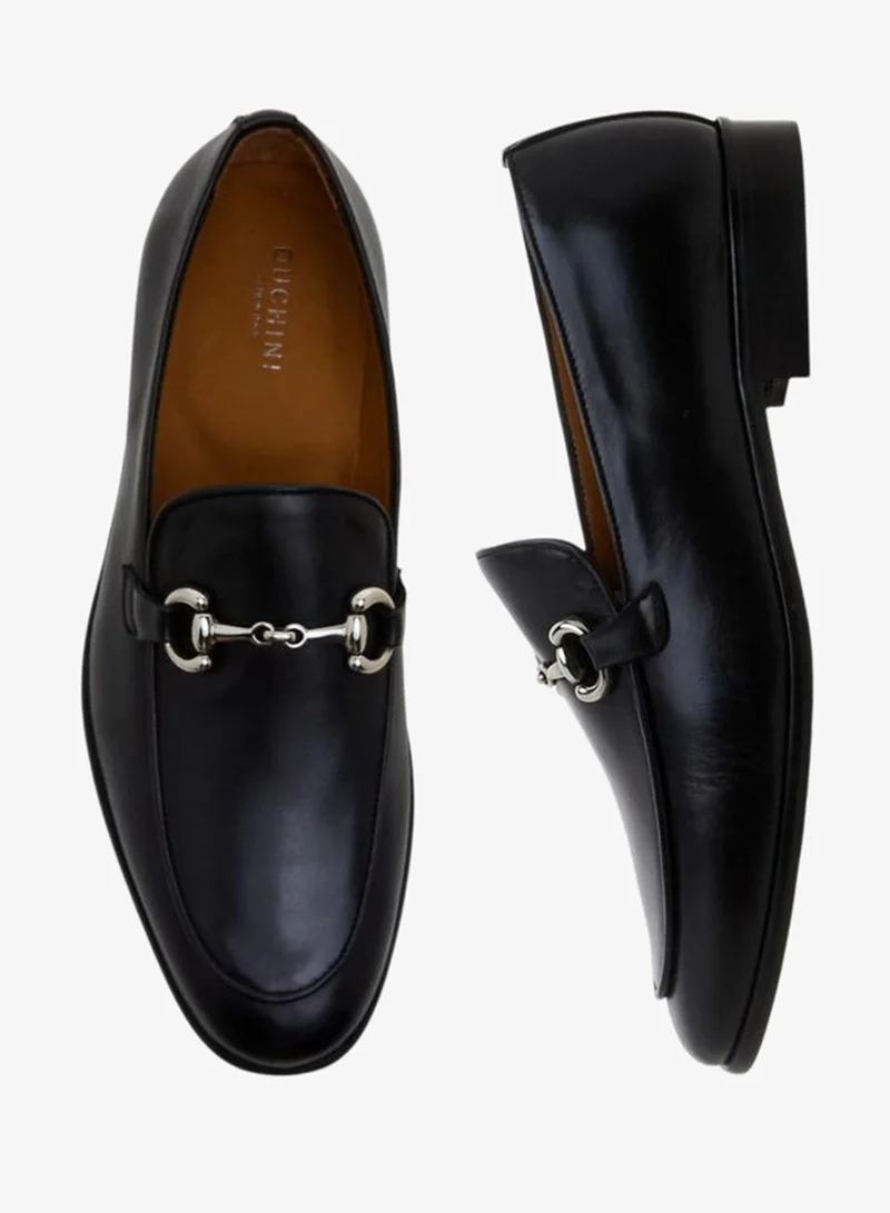 DUCHINI BLACK Men Slip-On Leather Loafers for Men | Best Price UAE