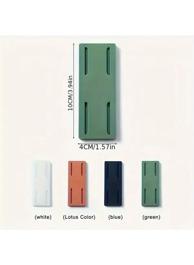 Green Wall Mounted Socket Organizer With Cable Management No Drill Installation - Image 4