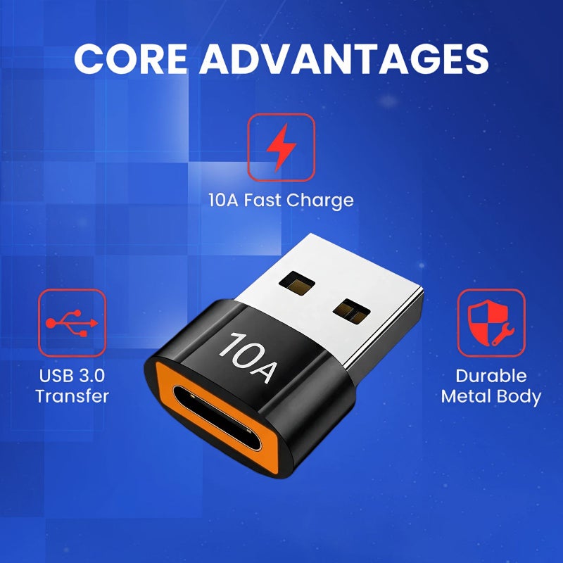 Gray USB Type C To USB Adapter 10A Plug And Play With Dust Cover - Image 5