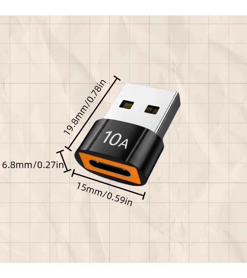 Gray USB Type C To USB Adapter 10A Plug And Play With Dust Cover - Image 2