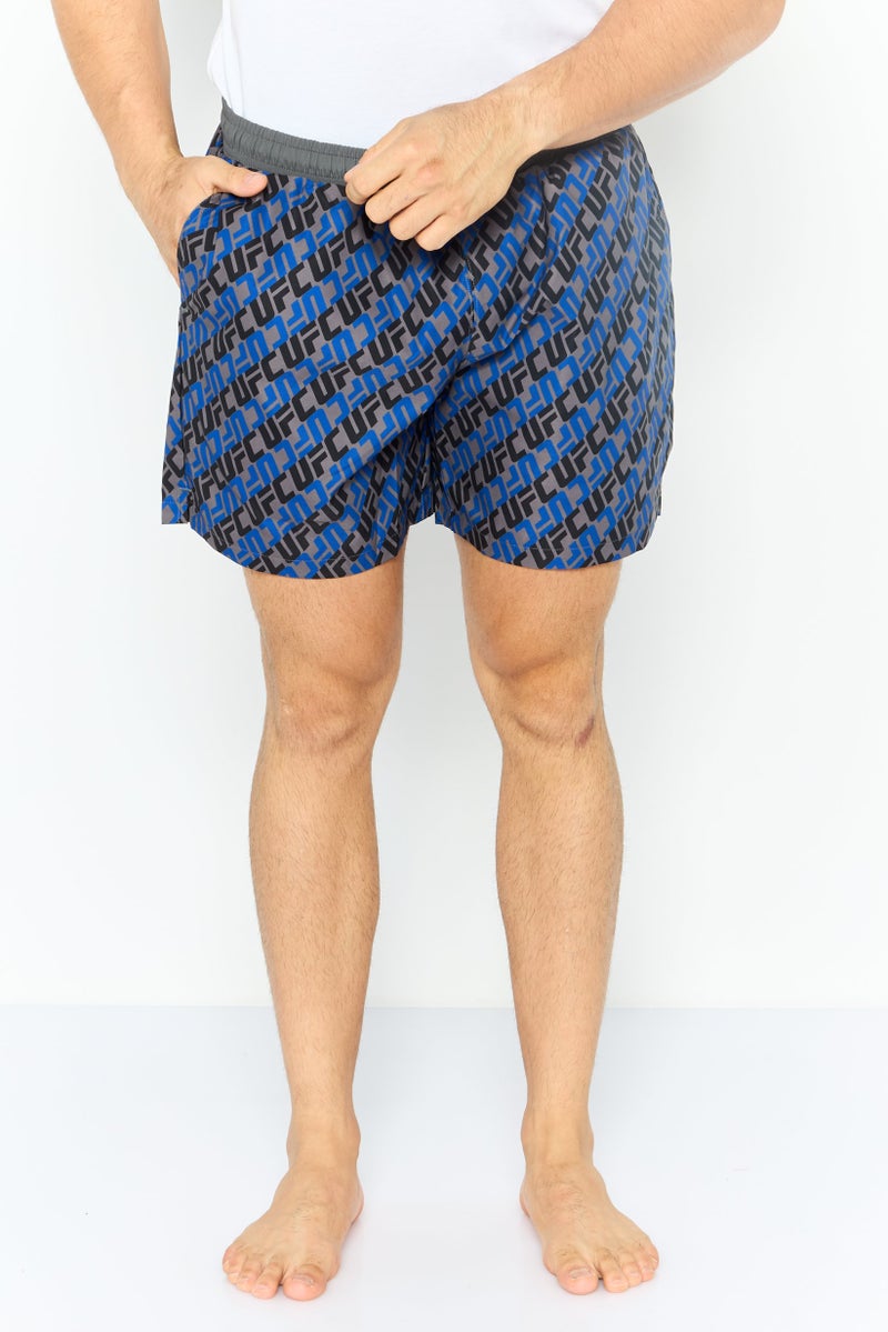 Ufc Men Allover Print Board Shorts, Multicolor - Image 1