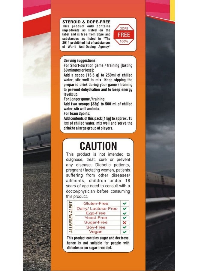 Brio Reload Isotonic Instant Drink Powder | Fortified With Electrolytes, Vitamin B Complex And Vitamin C Pack Of 1 Kg (Orange Squeeze) - Image 5