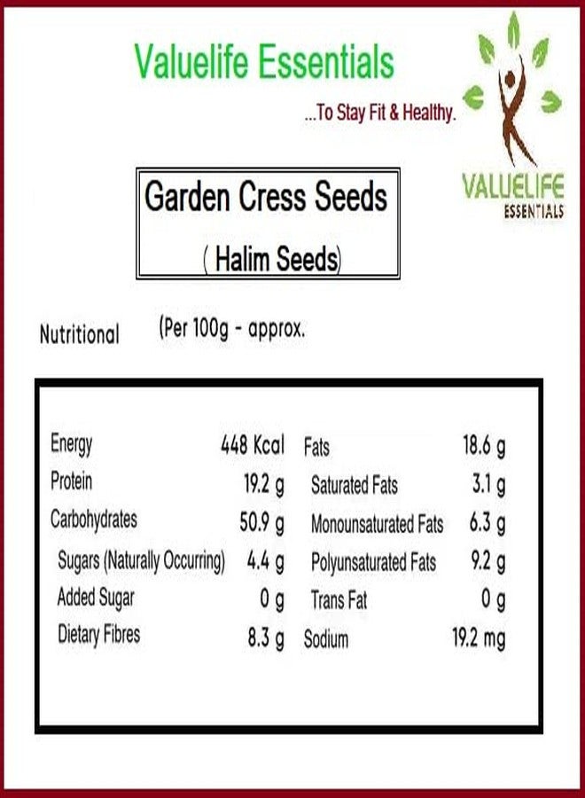 Value Life Essentials Valuelife Garden Cress Seeds/Halim Seeds (100g) - Image 3