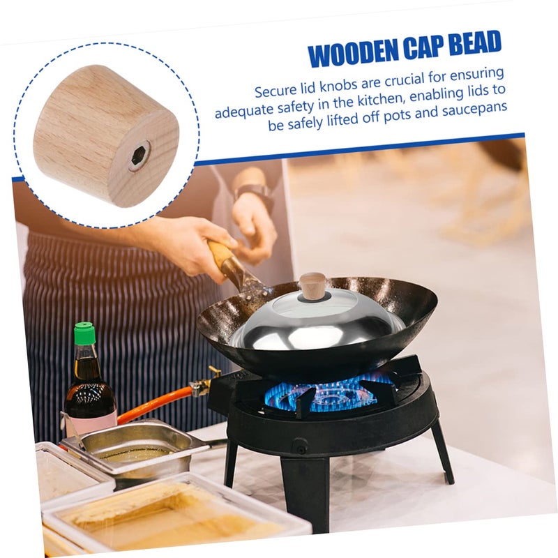 Wooden Pot Lid Knobs Replacement Handles 3Pcs Set For Steaming Pots And Woks - Image 5