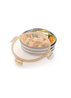 Nabhya Nabhya Stainless Steel Airtight & Leak Proof S.S.Container/Lunch Box with Plastic Coating & 4 Side Locking Lid (Medium-750 ML, 1 PC)  - Image 4