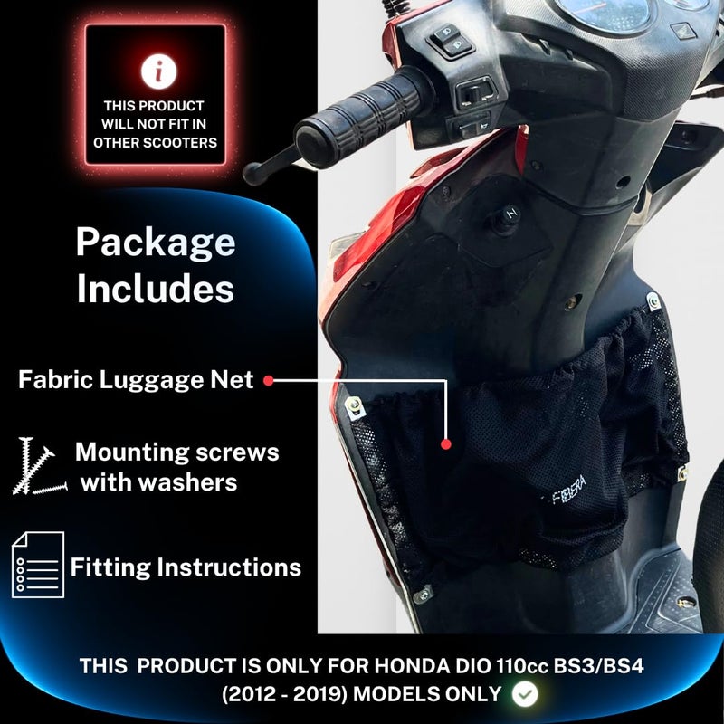 FIBERA Smart Front Basket ONLY Compatible with Honda DIO BS3 & BS4 110cc (2012-2019) - Image 5