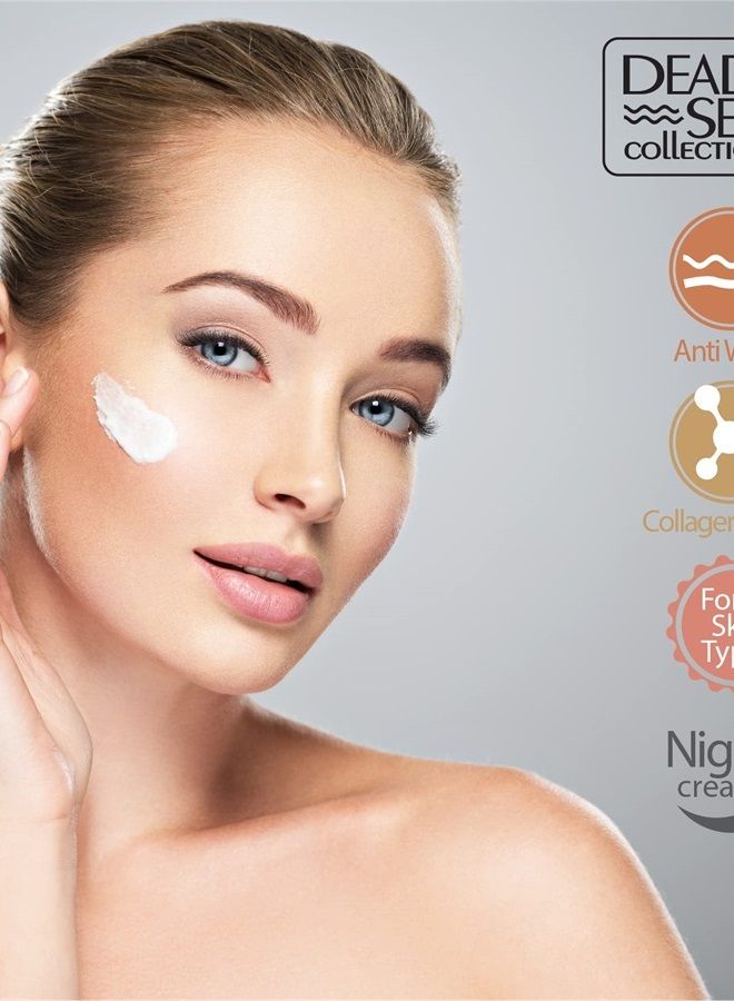 Dead Sea Collection Anti-Wrinkle Night Cream for Face with Collagen - Anti Aging - Skin Care with Sea Minerals - Nourishing, Moisturizer, Hydrating and Smoothing Face Cream (1.69 fl.oz) - Image 4