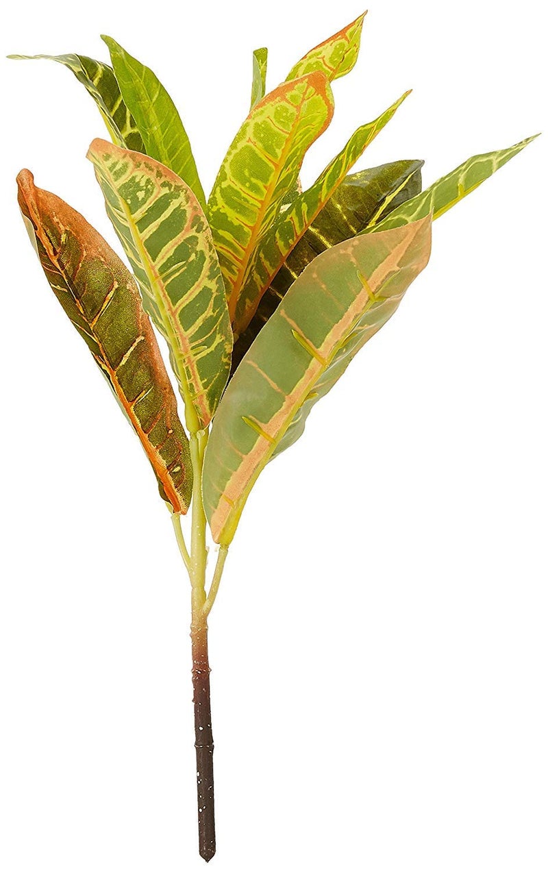 Fourwalls Artificial Croton Plant Stems for Home Decoration (35 cm, Set of 3, no Pot) - Image 2