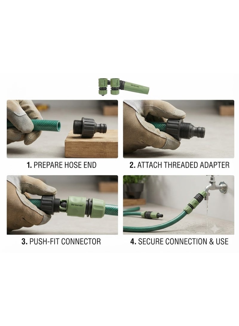 Beorol Garden Adjustable Snap-In Twist Nozzle Connector Set - 13cm - Image 3