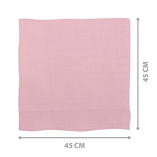 Lula Reusable PinkMuslin Square Napkins (45cm X45Cm) Pack of 10 - Image 5
