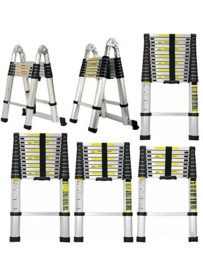 8.5FT Aluminum Telescopic Ladder – Strong & Foldable Extension Ladder – Compact and Multi-Purpose for Home and Outdoor Use - Image 2