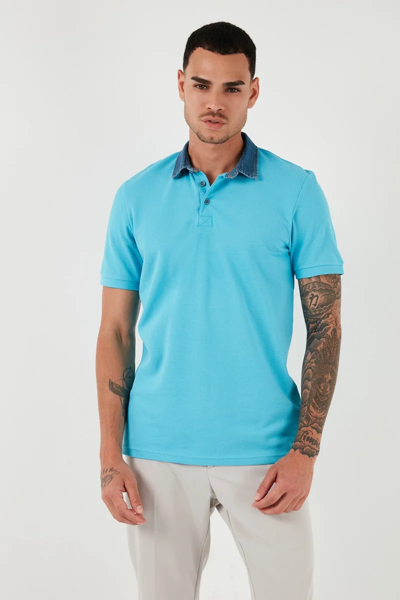 Buratti Cotton Buttoned Regular Fit Polo Collar T Shirt Men's Polo Collar T Shirt 5902134