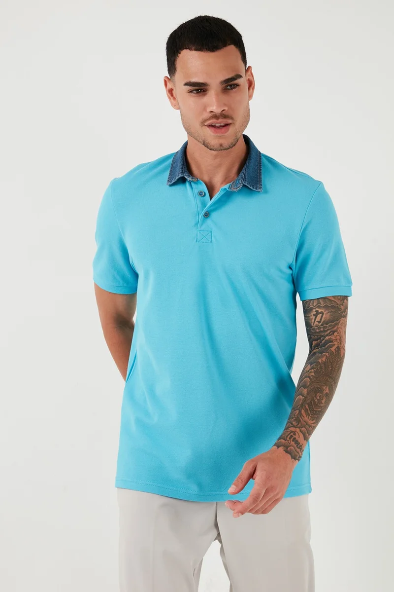 Buratti Cotton Buttoned Regular Fit Polo Collar T Shirt Men's Polo Collar T Shirt 5902134