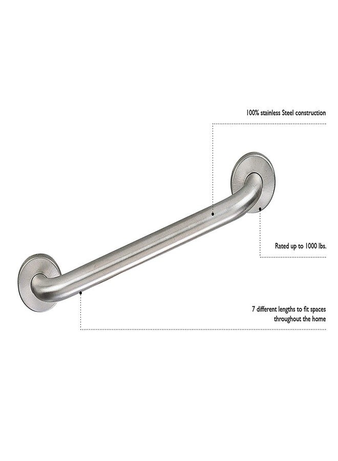 Design House Commercial Safety Grab Bar for Bathtubs and Showers - 24-inch Polished Stainless Steel Handicap Grab Bar, Design House 514067 - Image 5