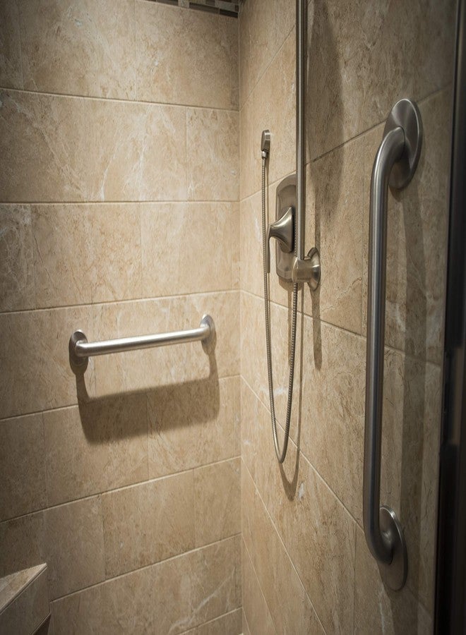 Design House Commercial Safety Grab Bar for Bathtubs and Showers - 24-inch Polished Stainless Steel Handicap Grab Bar, Design House 514067 - Image 2