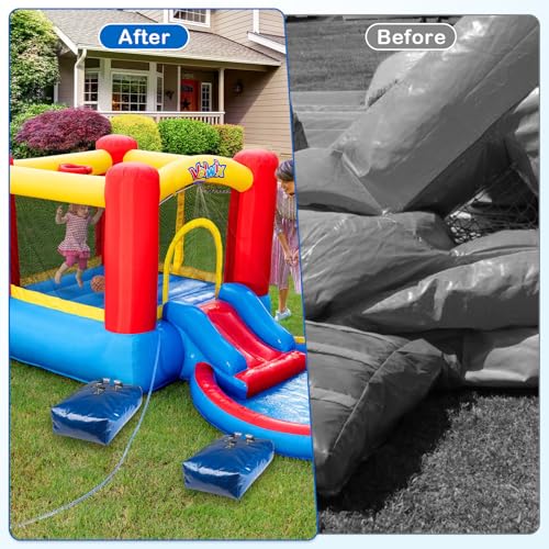 Esmorah 4pcs Vinyl Sandbags with Handle, 50lb Capacity Bounce House Sand Bags, Duty Sand Bag Anchor Safety Weight Product for Inflatable Trampolines and Water Slides (Blue) - Image 5