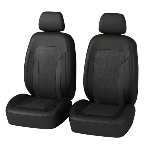 carleef 4PCS Cooling Car Seat Covers,Breathable Front Seat Covers with Mesh Construction and Foam Padding,Car Seat Protector to Reduce Back Sweating,Universal Car Interior for Car SUV (Black) - Image 1